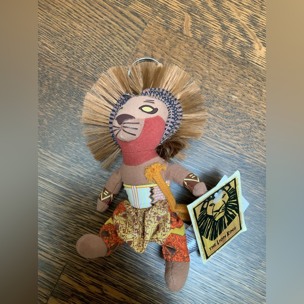 DISNEY LION KING Broadway Musical Mini Plush Simba Keychain Bag Charm BRAND NEW